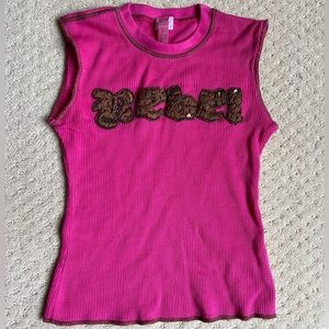 vintage hot pink tank